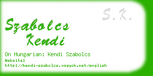szabolcs kendi business card
